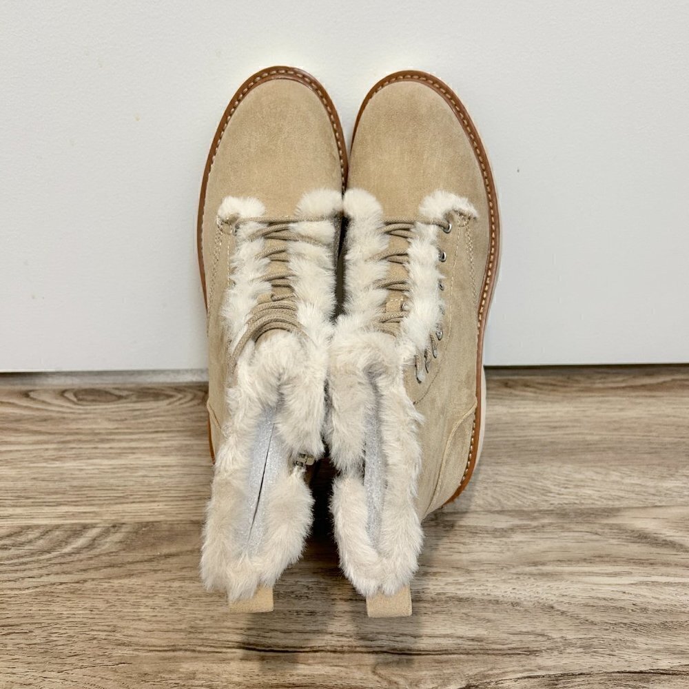 Madden Girl Carraf Hiker Boot Faux Fur Sand Beige Size 9 BRAND NEW - Picture 9 of 12